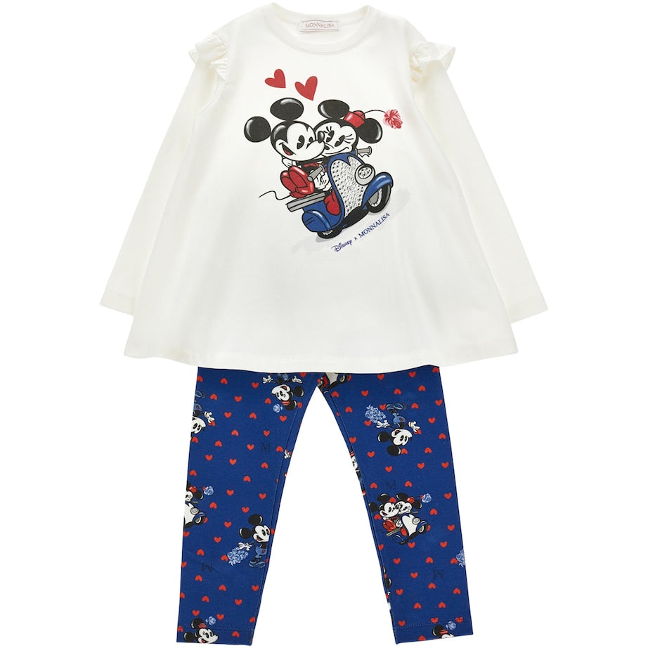 Monnalisa x Disney Mickey Mouse T-Shirt and Leggings Set (2-12 Years)