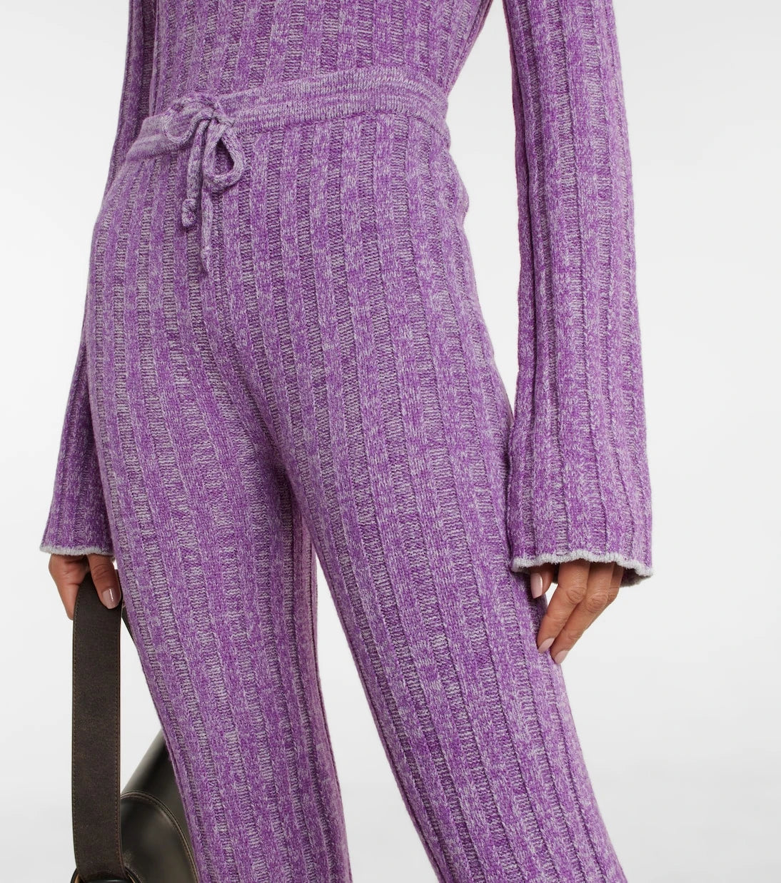 Acne Studios - Ribbed-knit flared wool-blend pants
