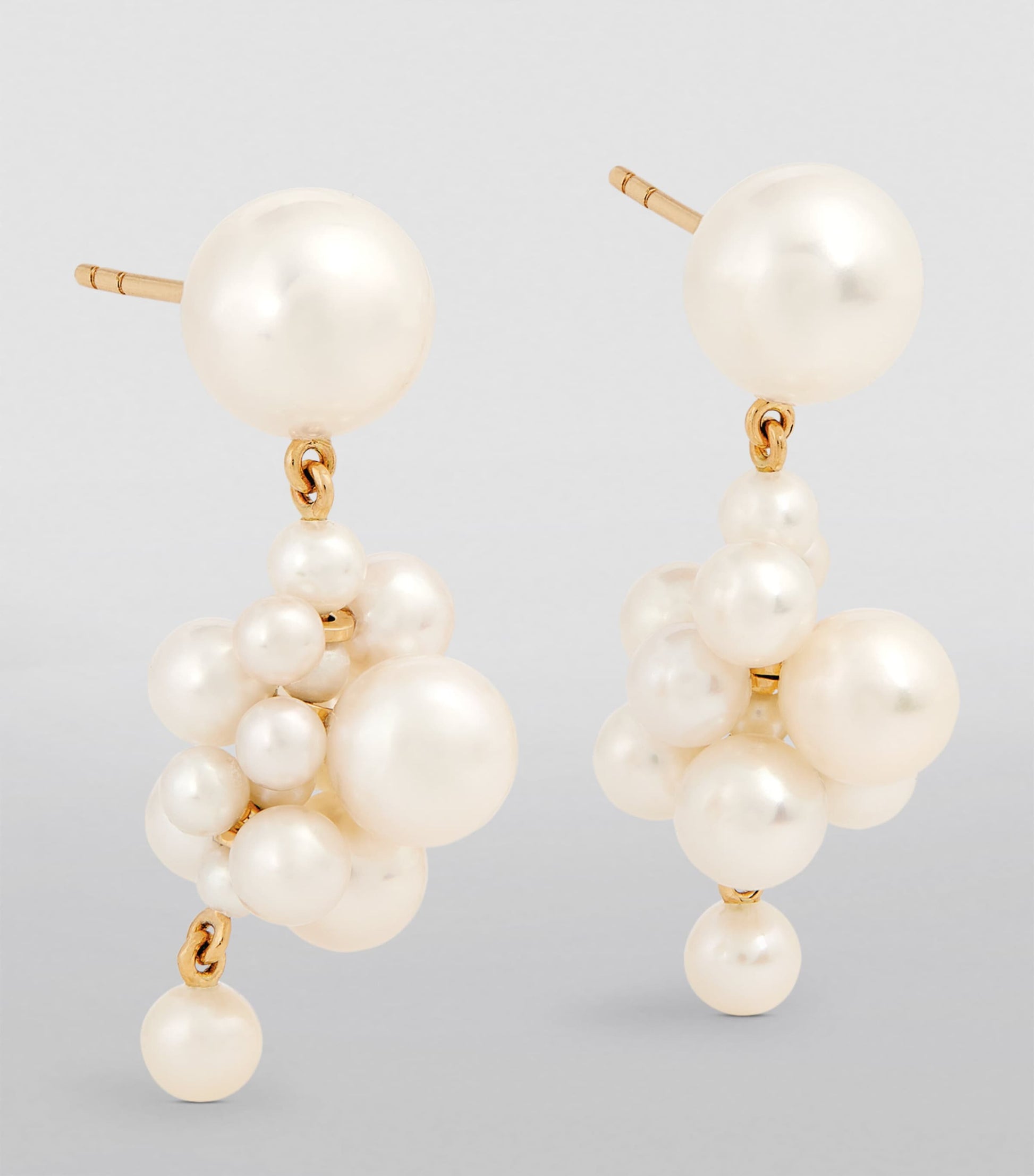 Yellow Gold and Pearl Botticelli Drop Earrings