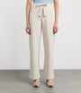 White Cotton-Blend Jersey Trousers