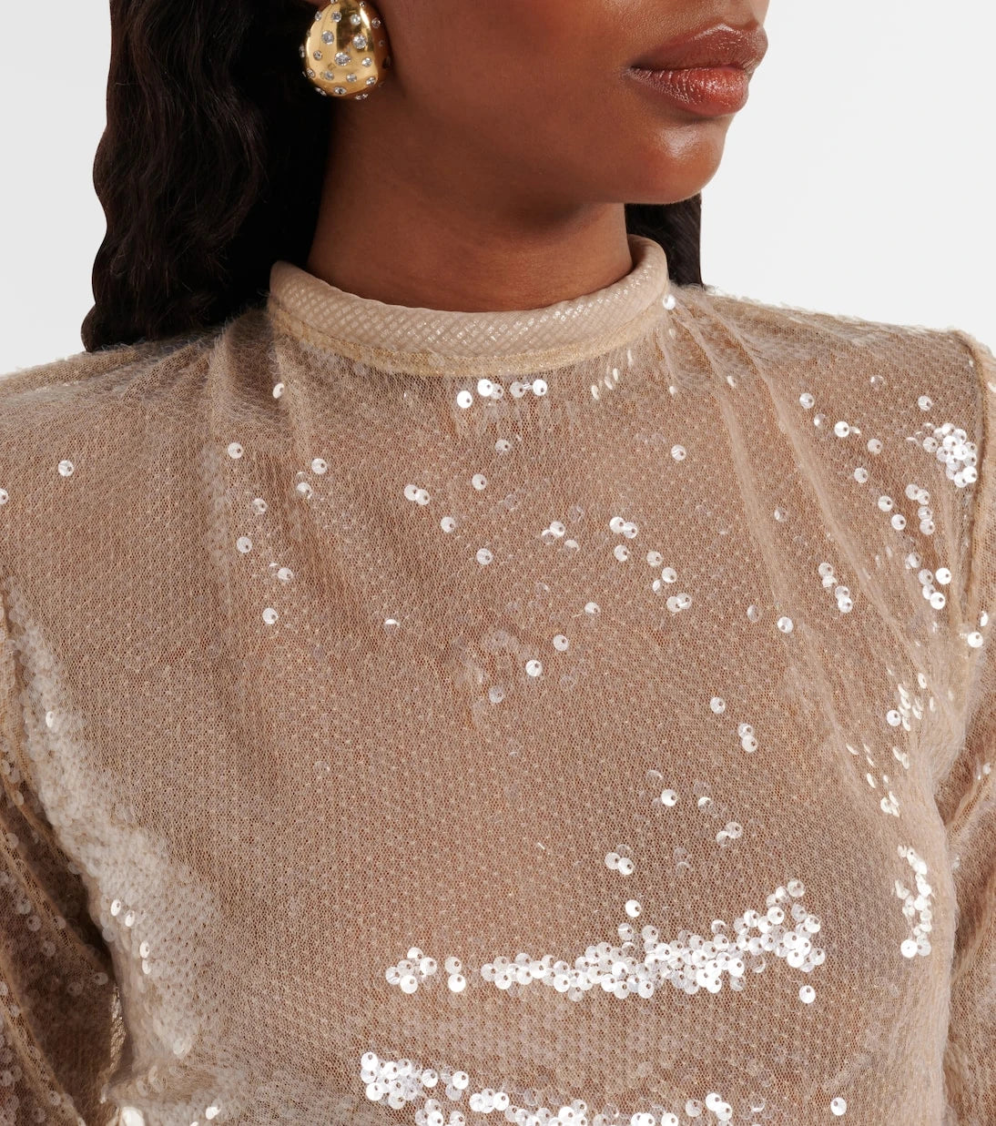 Adriana Degreas - Sequined sheer maxi dress