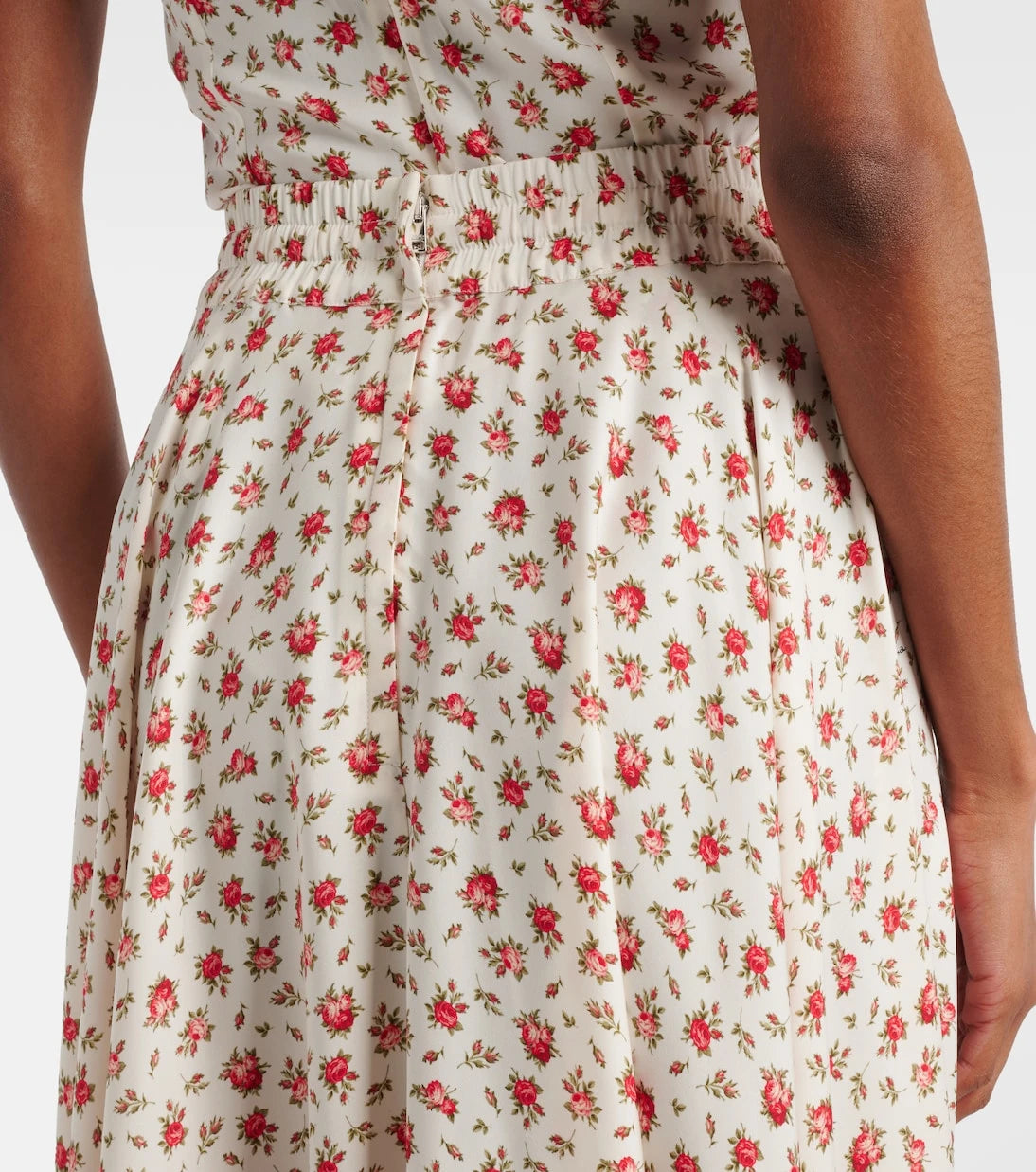 Dolce&Gabbana - Floral silk and cotton-blend charmeuse top