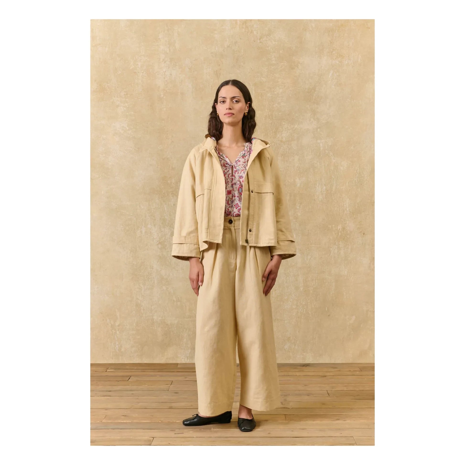 Louise Misha - Bertille Linen and Cotton Jacket | Ivory