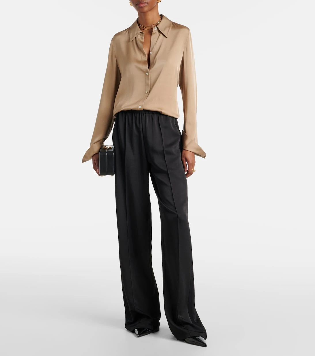 Vince - Silk-blend satin shirt