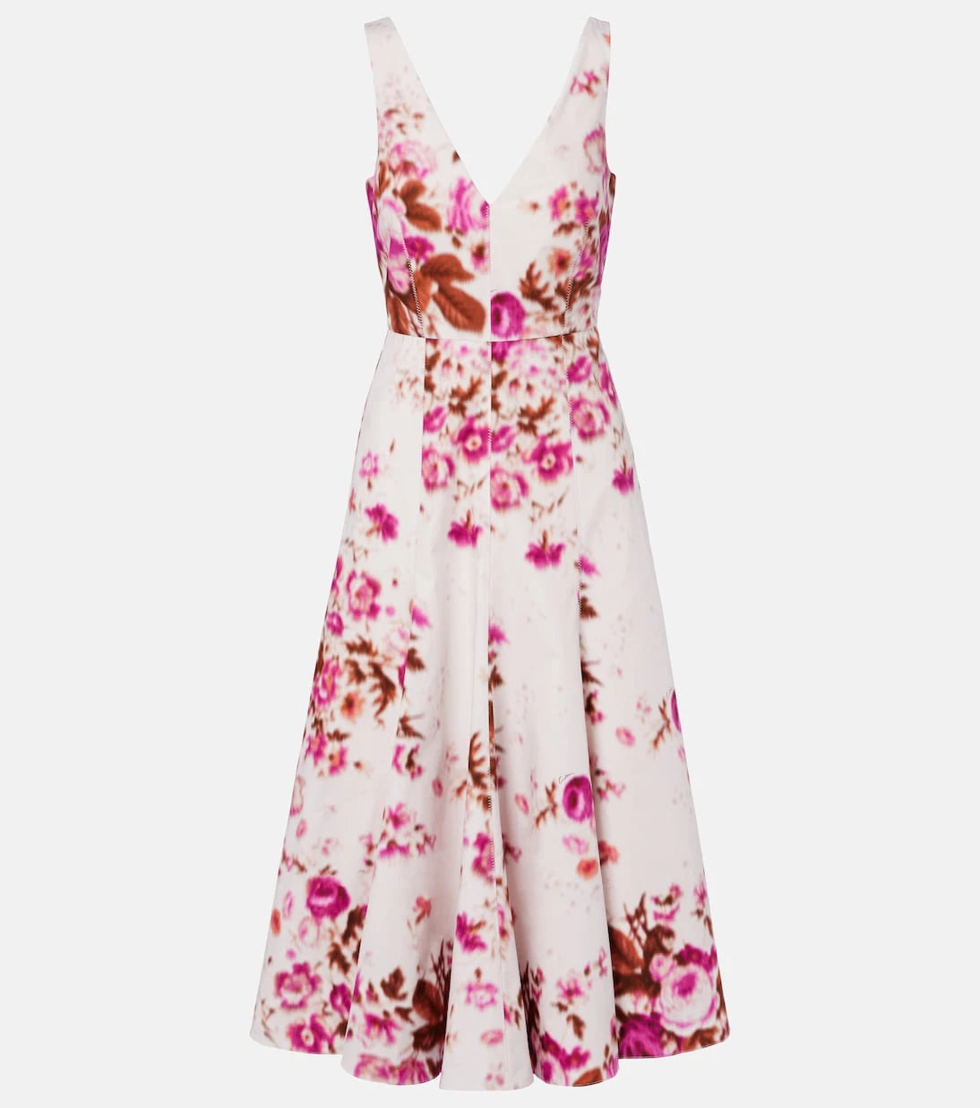 Erdem - Floral cotton poplin cocktail dress