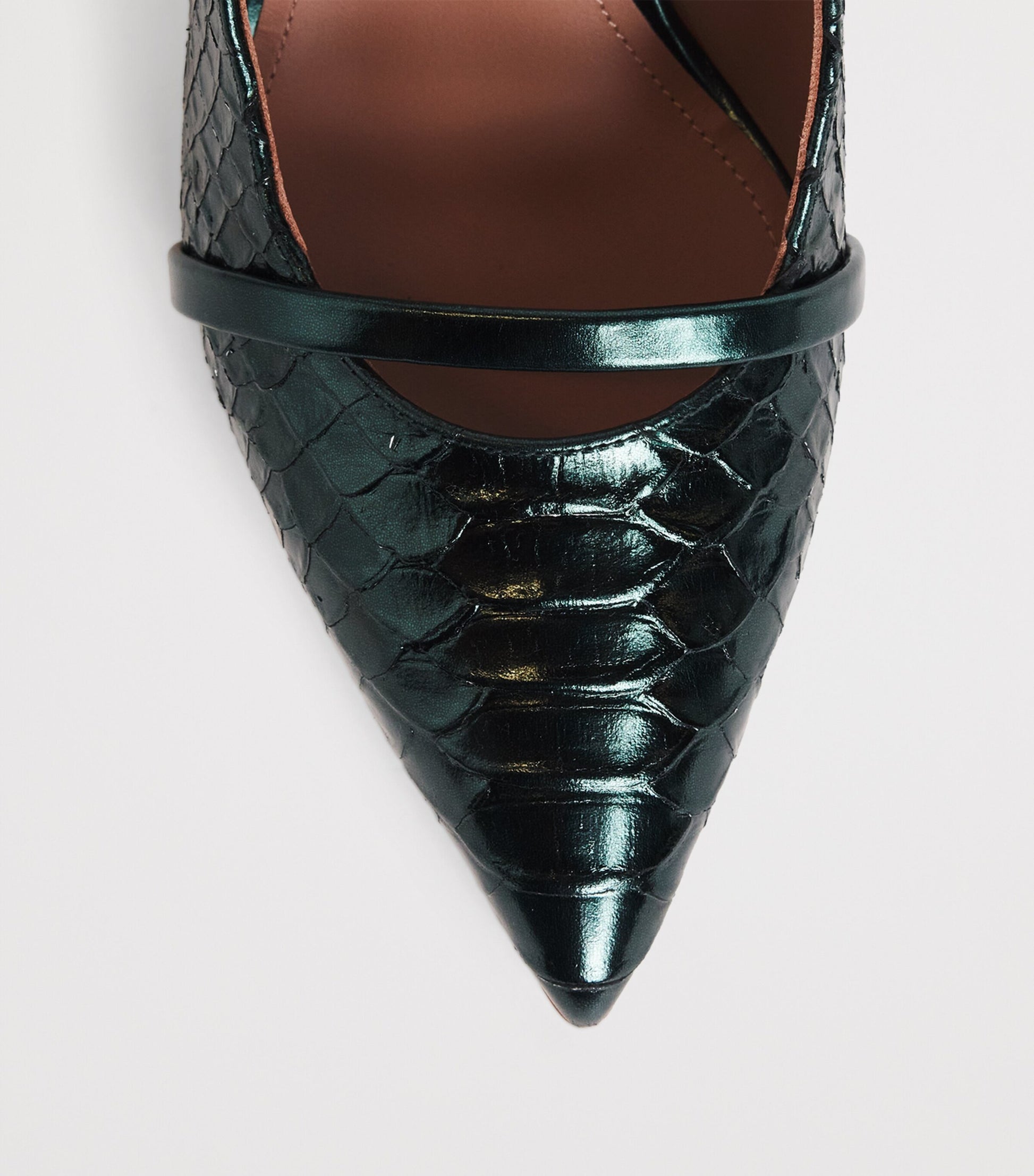 Malone Souliers Green Croc-Embossed Leather Maureen Heeled Mules 70