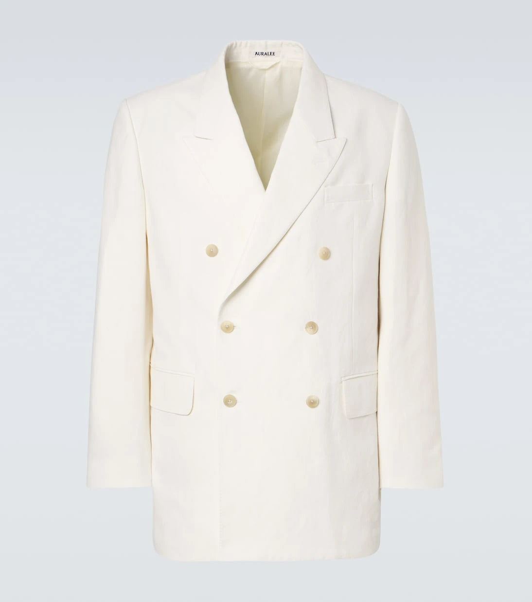 Auralee - Double-breasted wool, cotton, and linen blazer