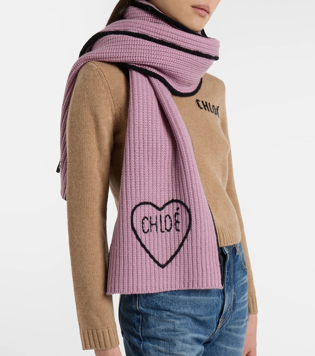 Chloé - Chloé Encœur wool and cashmere scarf