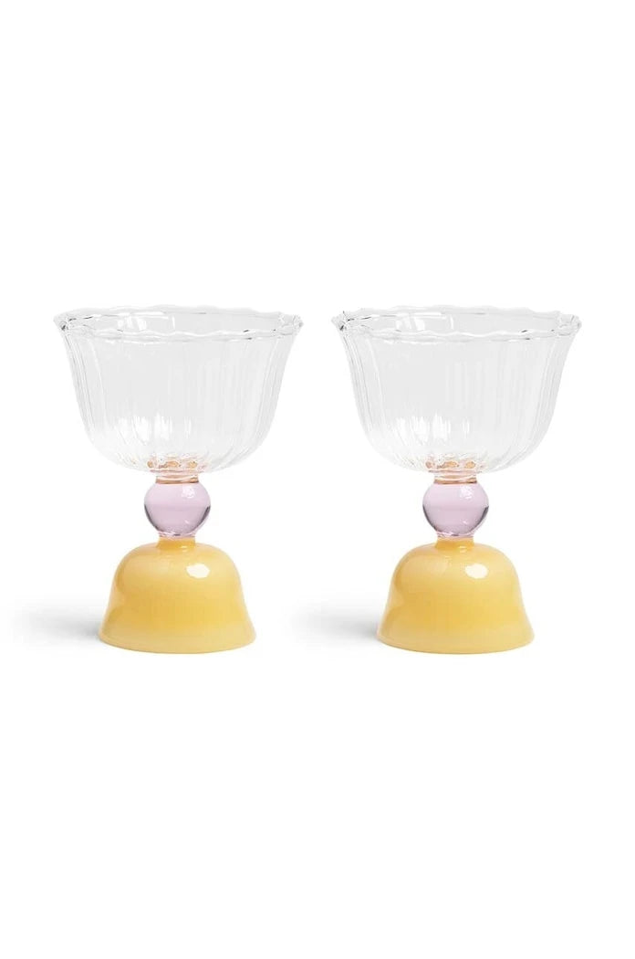 &k amsterdam Glass Tulip Caramel 200 ml (2 Parça) Şarap Kadehi Seti