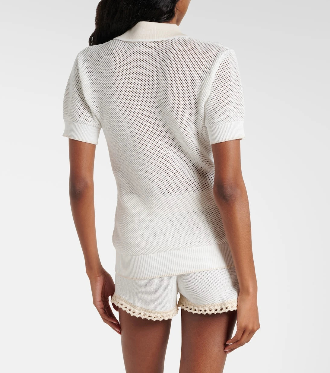 Stella McCartney - Crochet cotton polo shirt