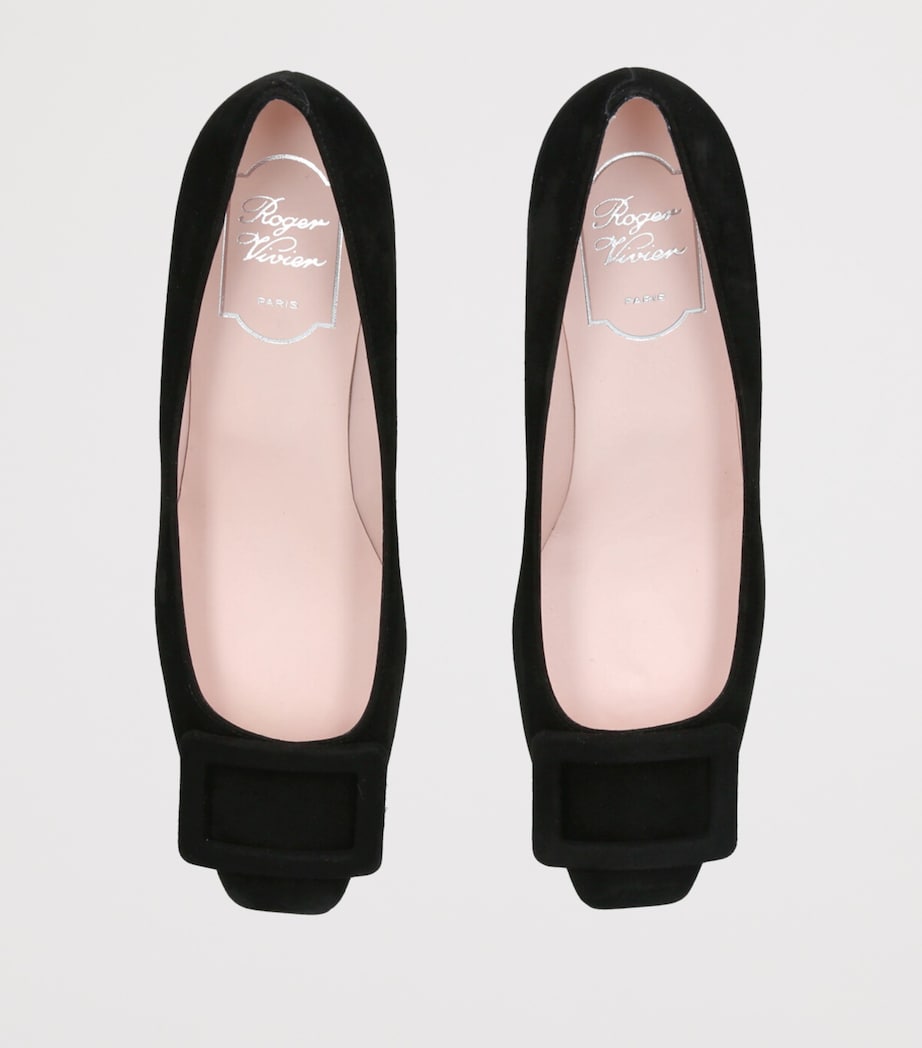 Roger Vivier Black Suede Belle Vivier Trompette Pumps 45