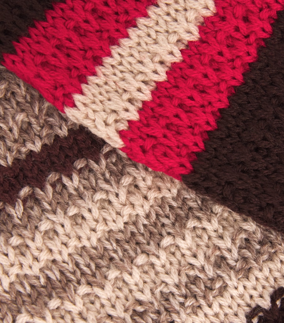 Red Virgin Wool Striped Sweater