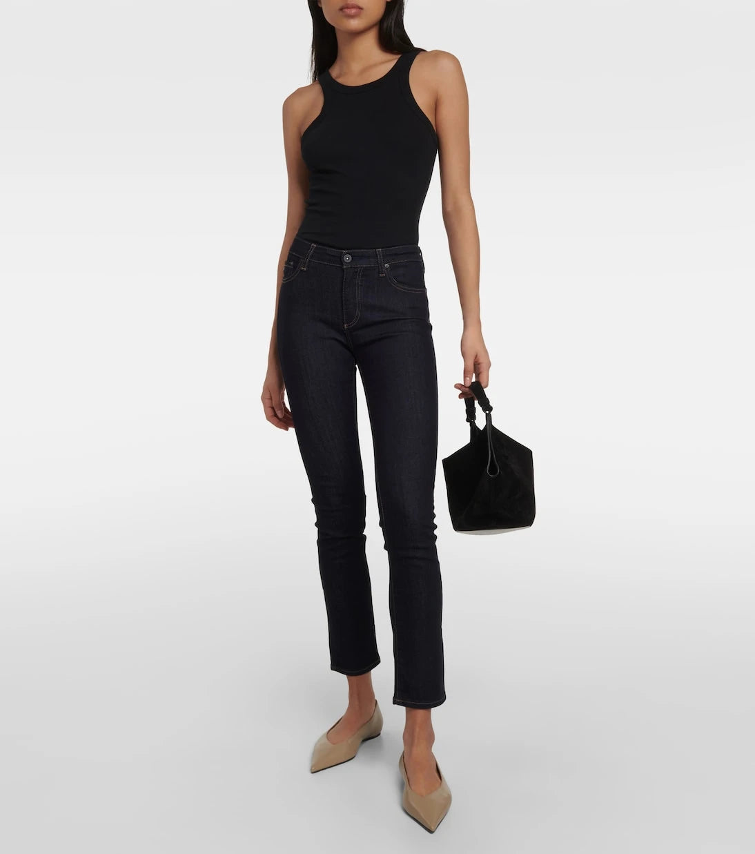 AG Jeans - بنطلون جينز ماري سكيني بخصر مرتفع