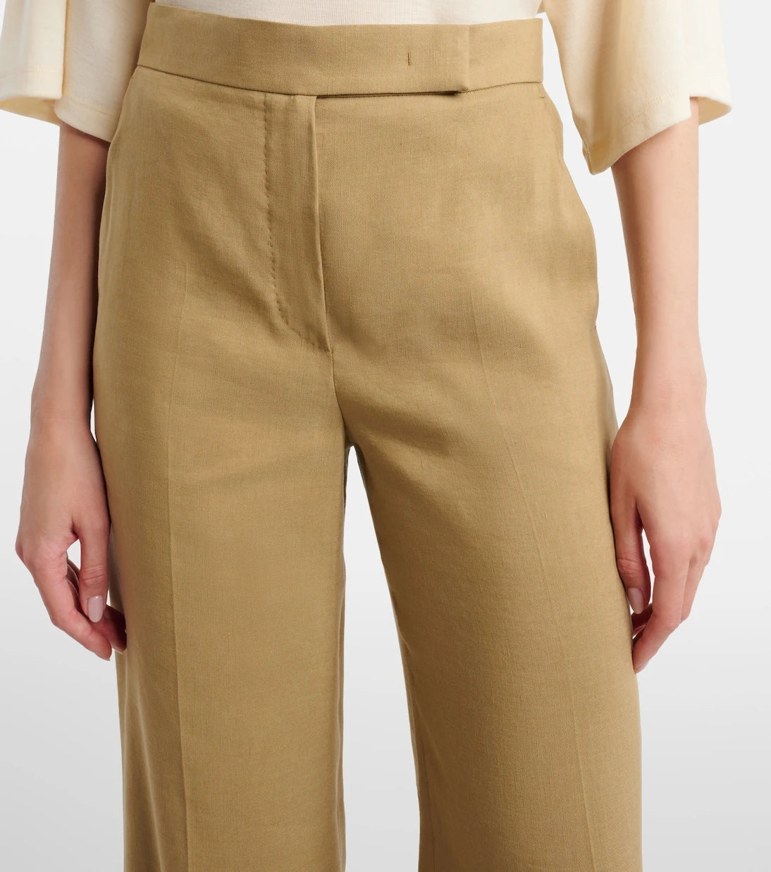 Max Mara - Linen and silk twill wide-leg pants