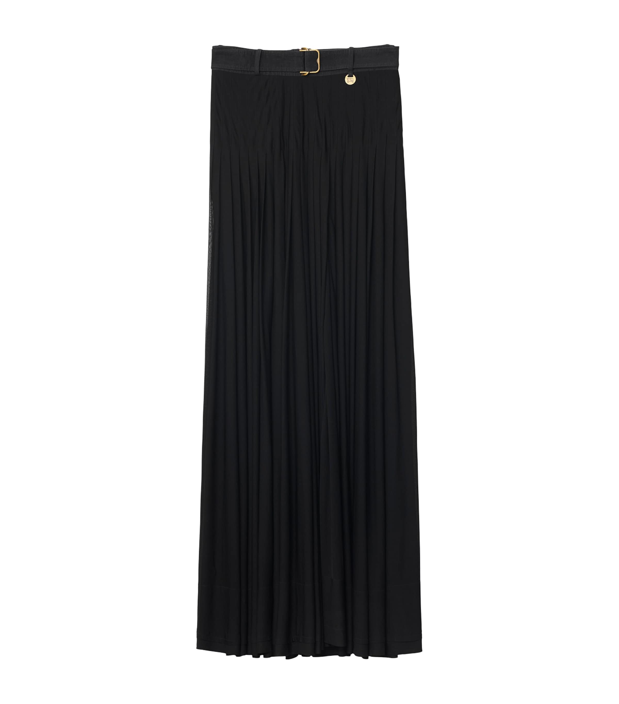 Black Pleated Maxi Skirt