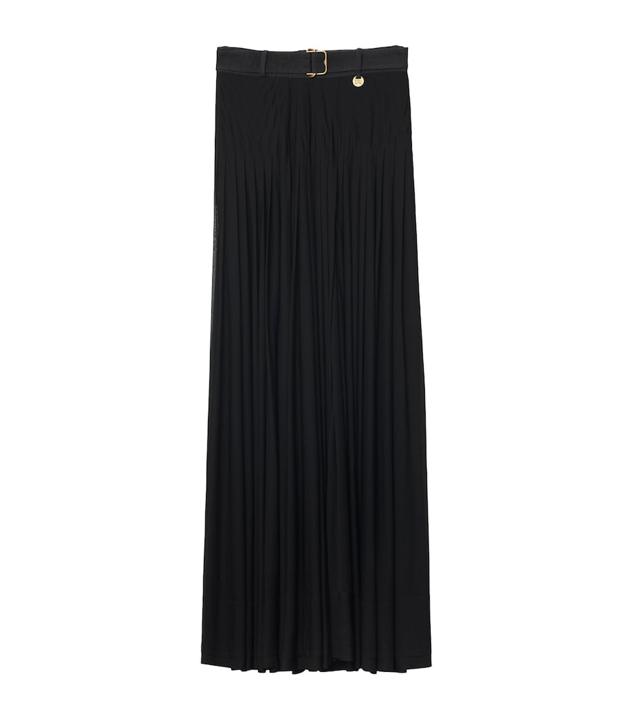 Burberry Black Pleated Maxi Skirt