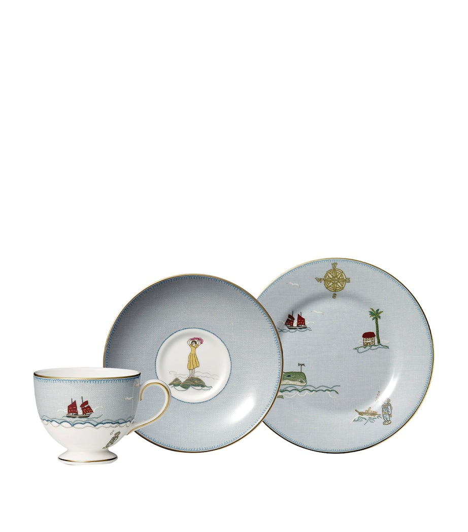 Wedgwood x Kit Kemp Sailor’s Farewell Teacup, Saucer and Side Plate Set