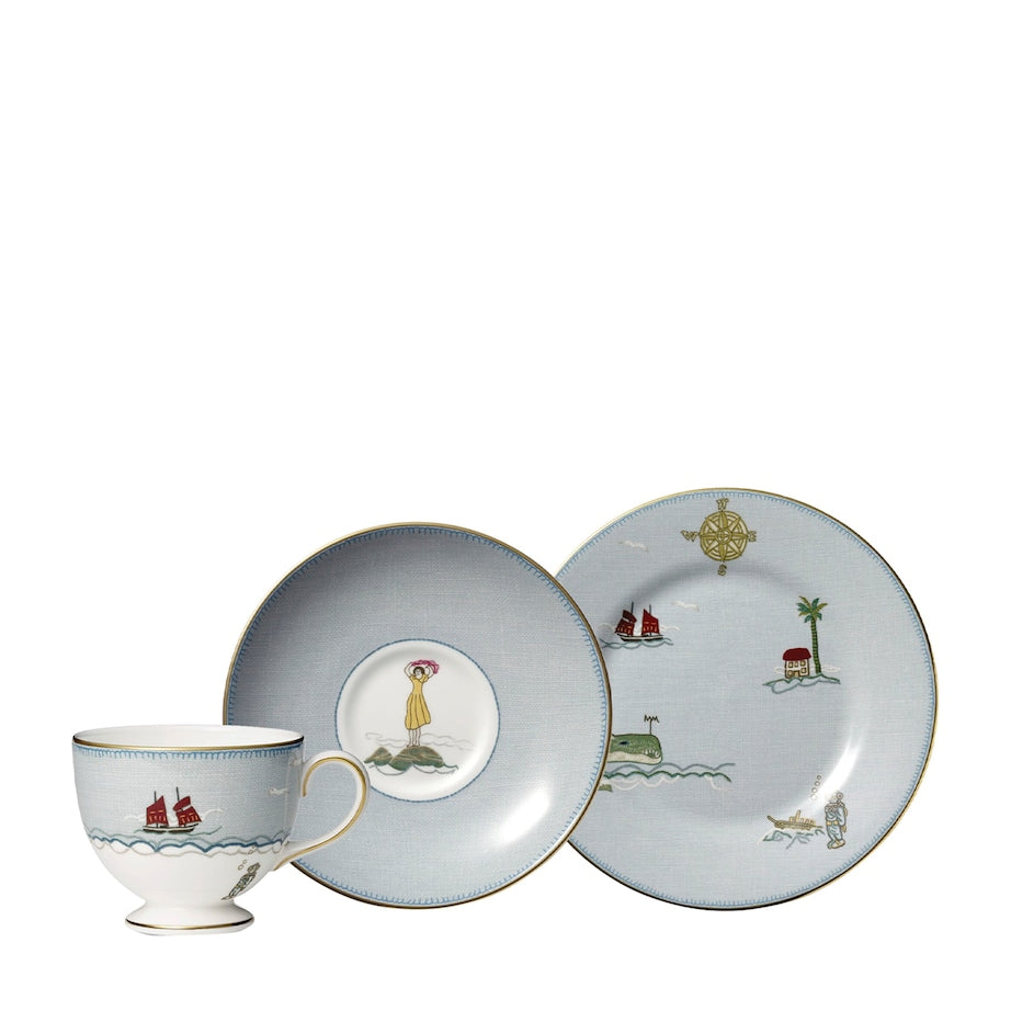 Wedgwood x Kit Kemp Sailor’s Farewell Teacup, Saucer and Side Plate Set