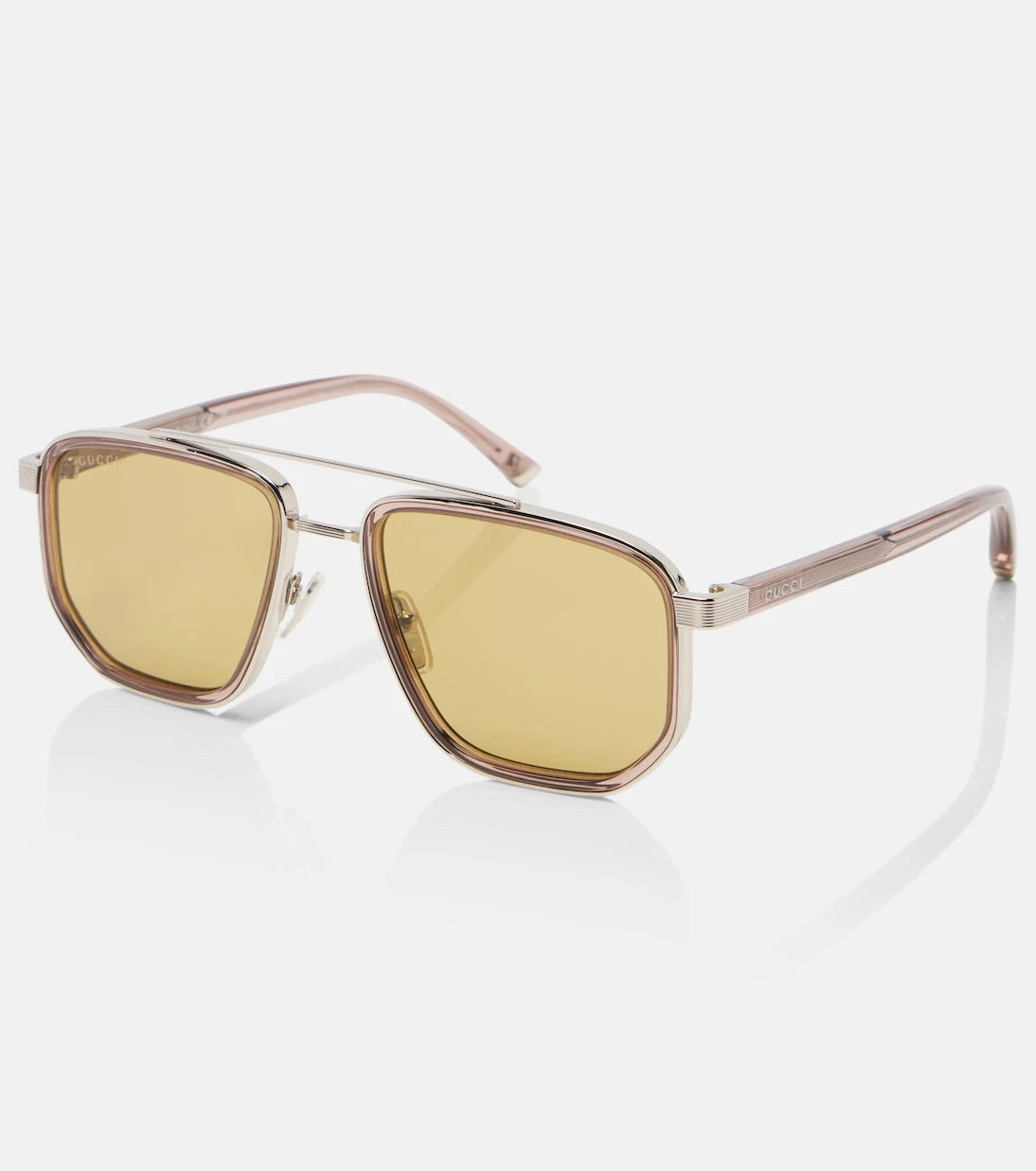 Gucci - Lettering aviator sunglasses