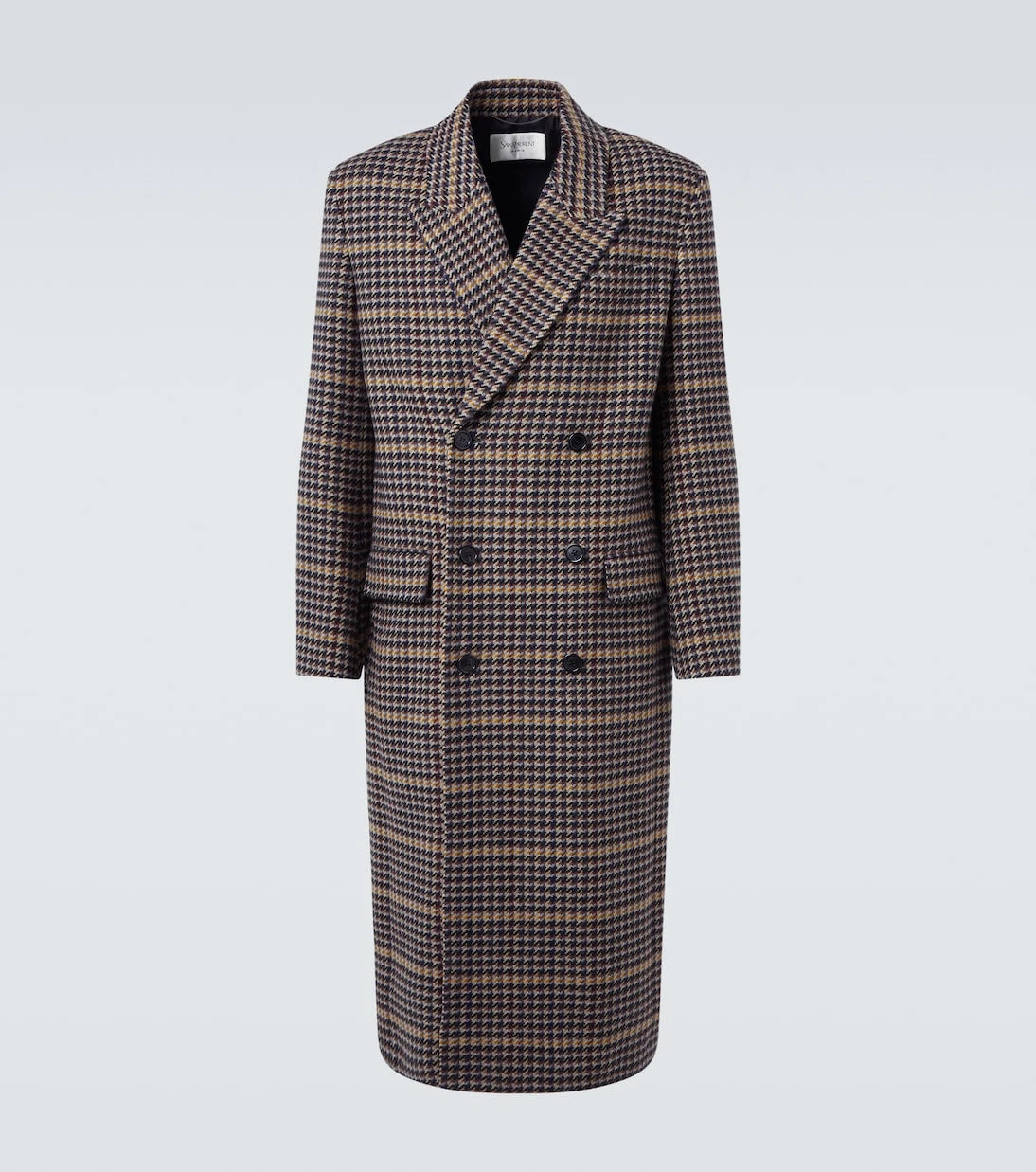 Saint Laurent - Houndstooth wool overcoat