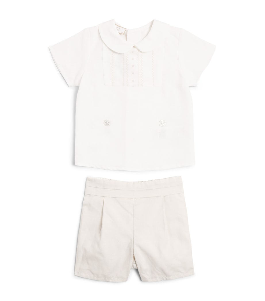 Cotton-Linen Blouse and Shorts Set (1-24 Months)
