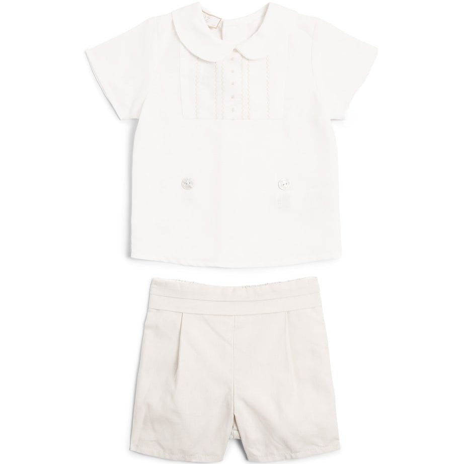 Cotton-Linen Blouse and Shorts Set (1-24 Months)