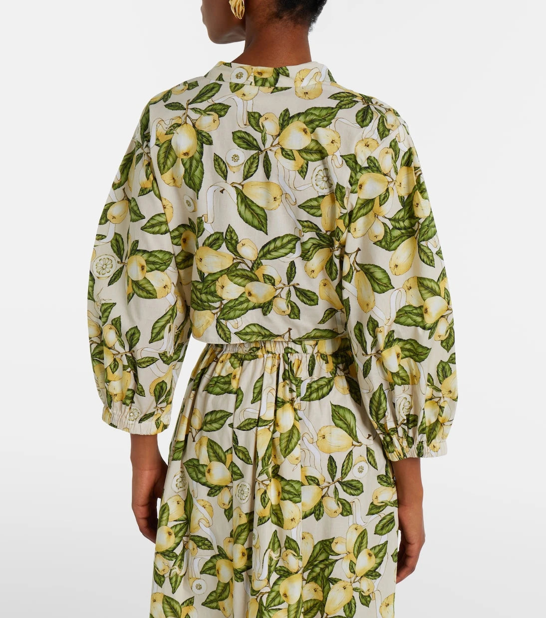 Adriana Degreas - Printed cotton-blend crop top