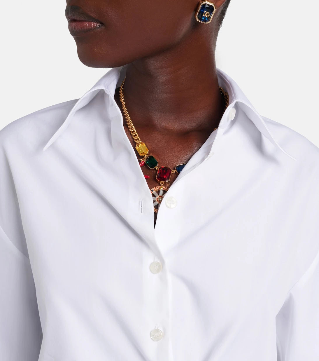 Dolce&Gabbana - Cropped cotton poplin shirt