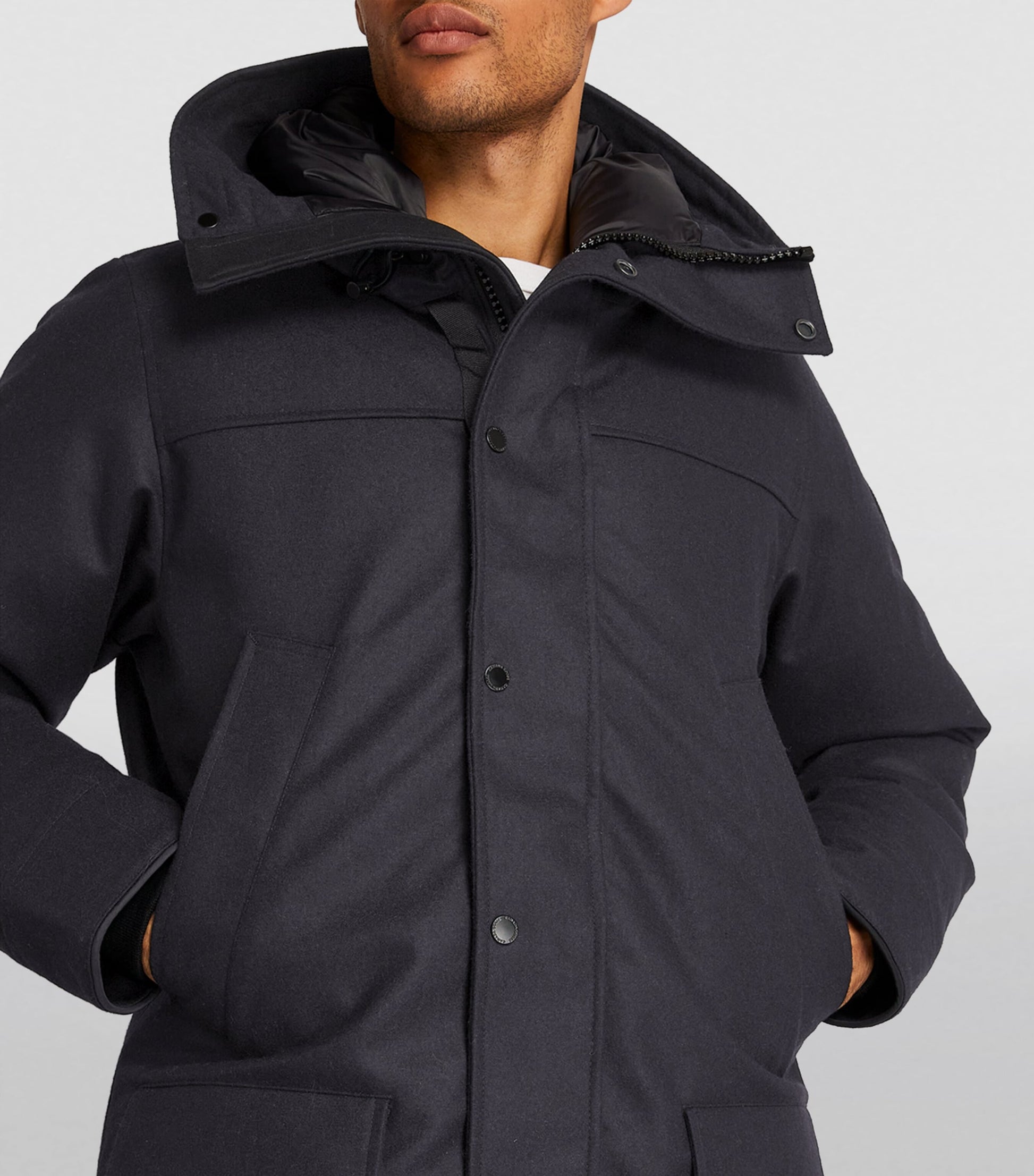 Canada Goose Navy Wool Langford Parka Jacket
