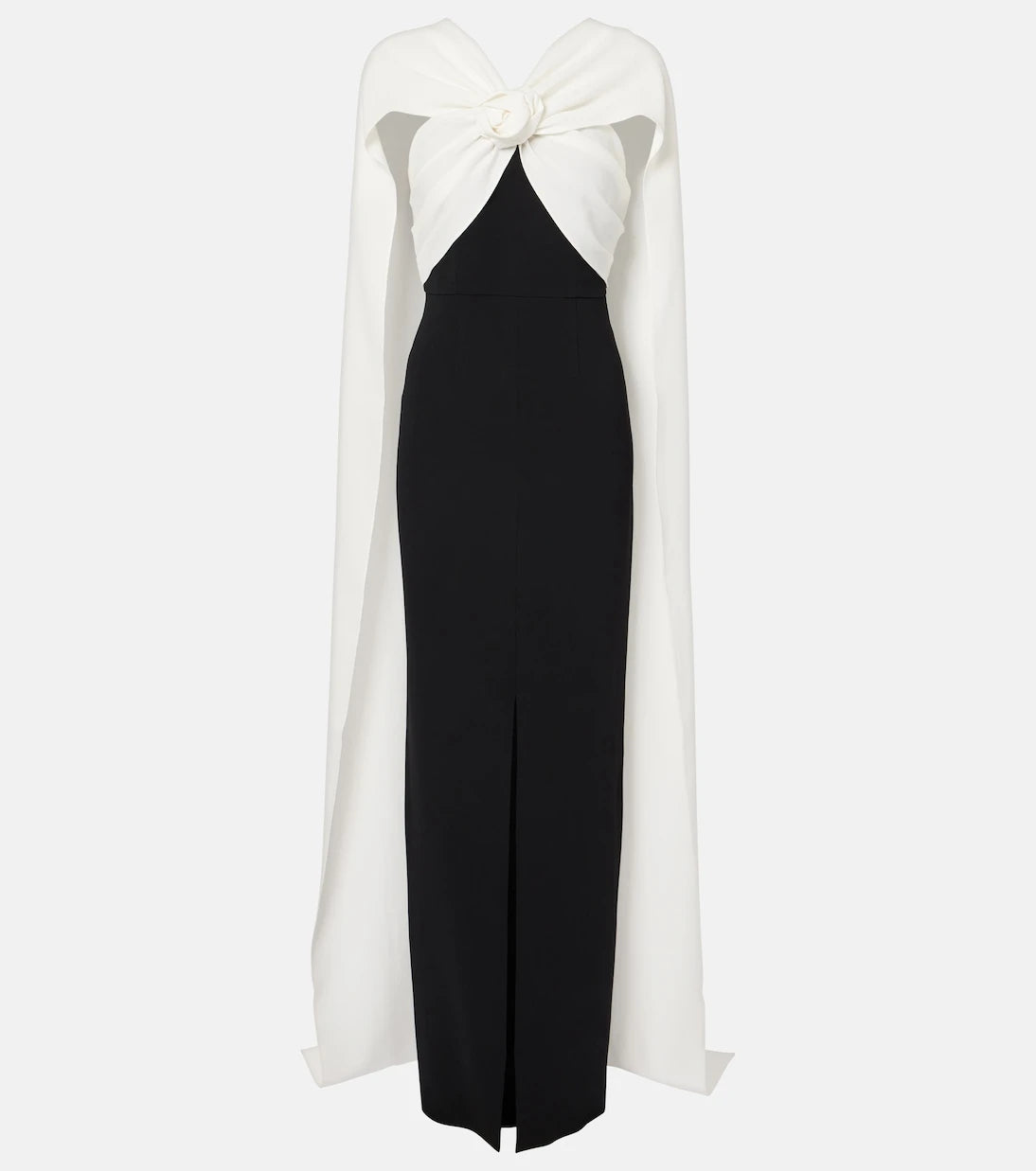 Roland Mouret - Caped floral-appliqué cady gown