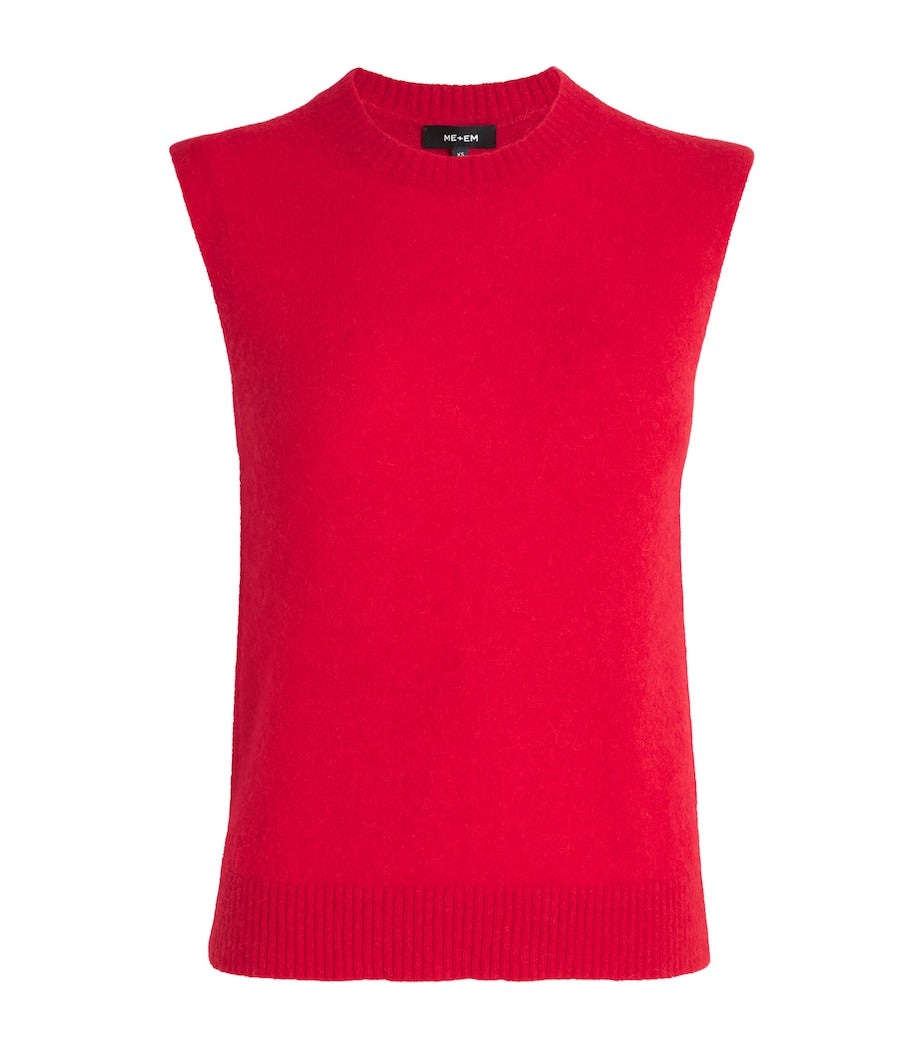 Red Alpaca-Blend Knitted Vest