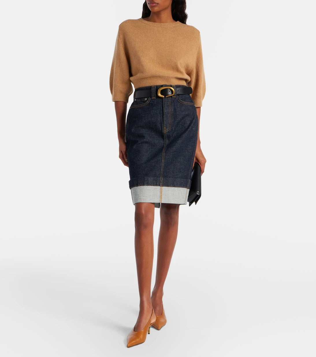 Khaite - Kendra denim midi skirt