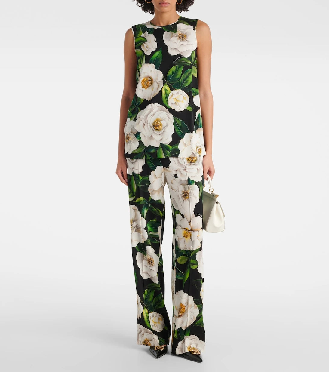 Dolce&Gabbana - Floral silk-blend charmeuse top