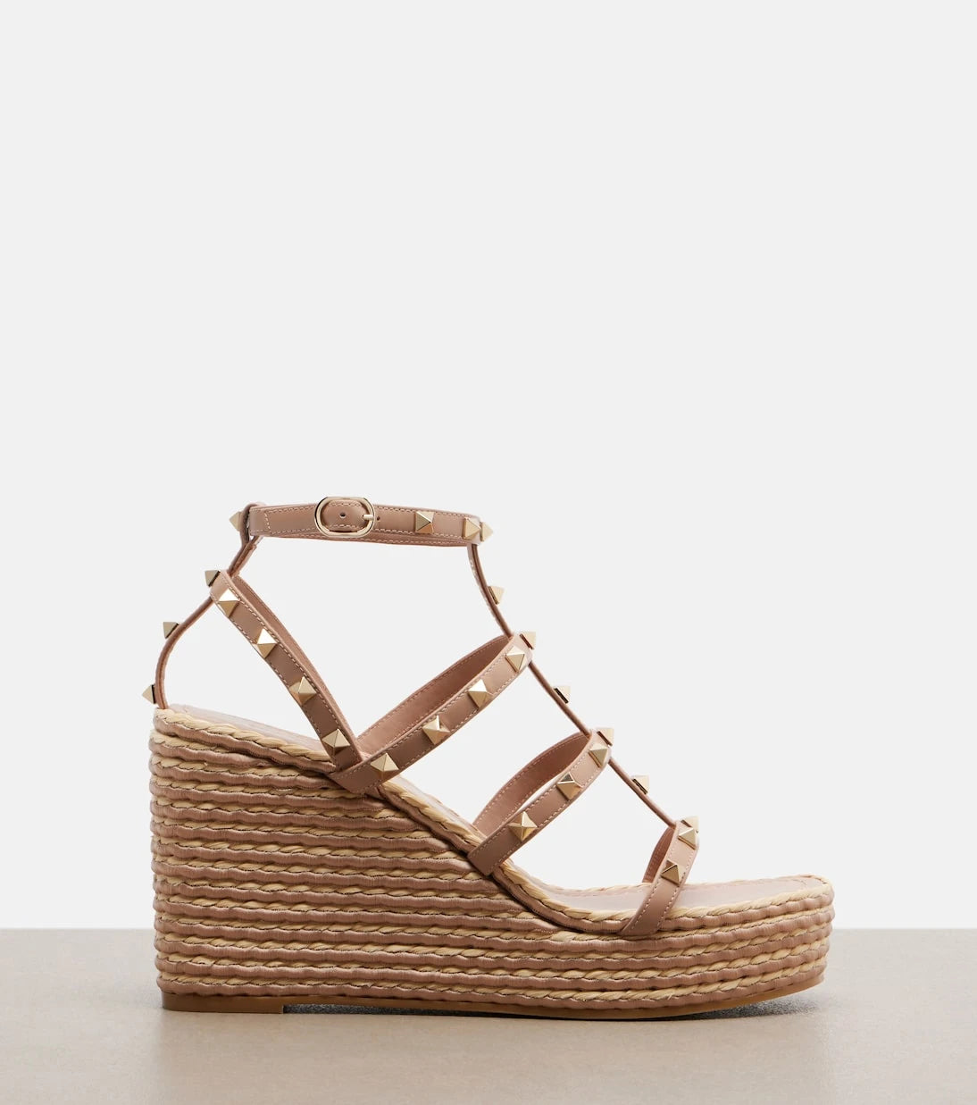 Valentino Garavani - Rockstud leather wedge sandals