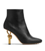 Bottega Veneta Black Calfskin Heeled Ankle Boots 90