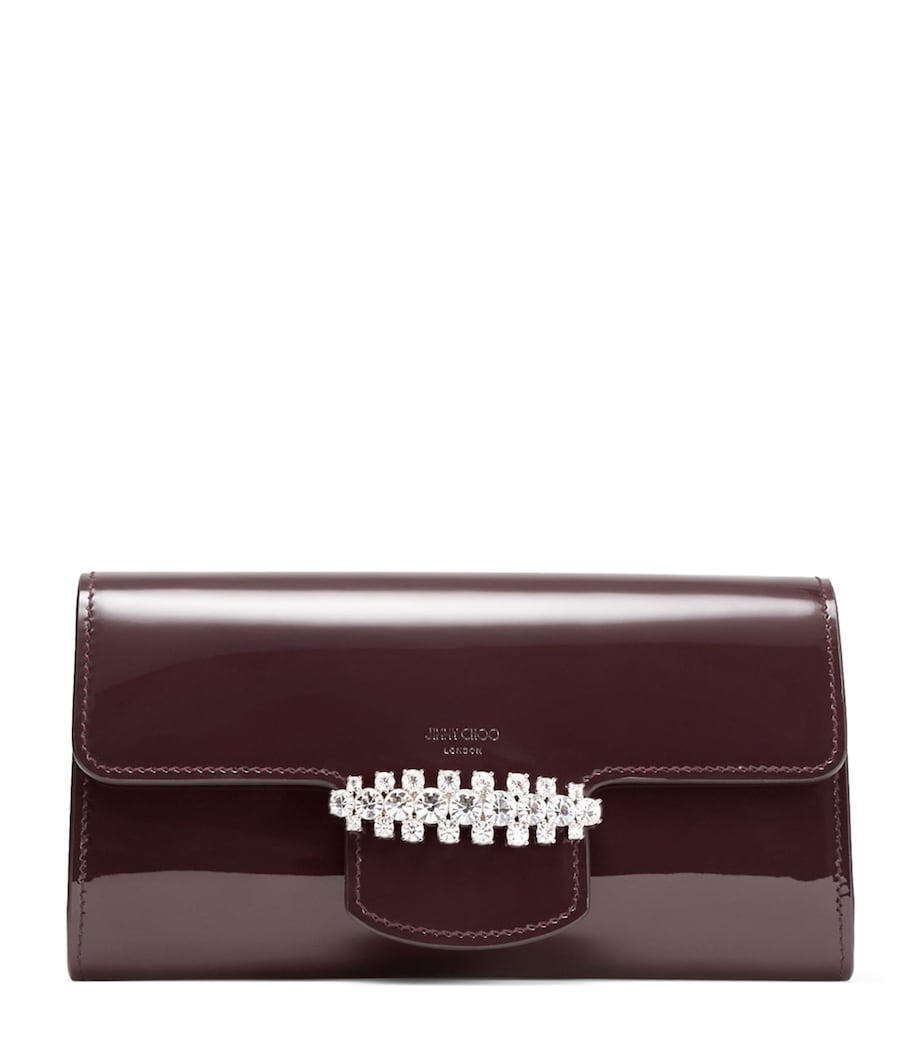 Jimmy Choo Burgundy Bing Patent Leather Wallet-On-Chain