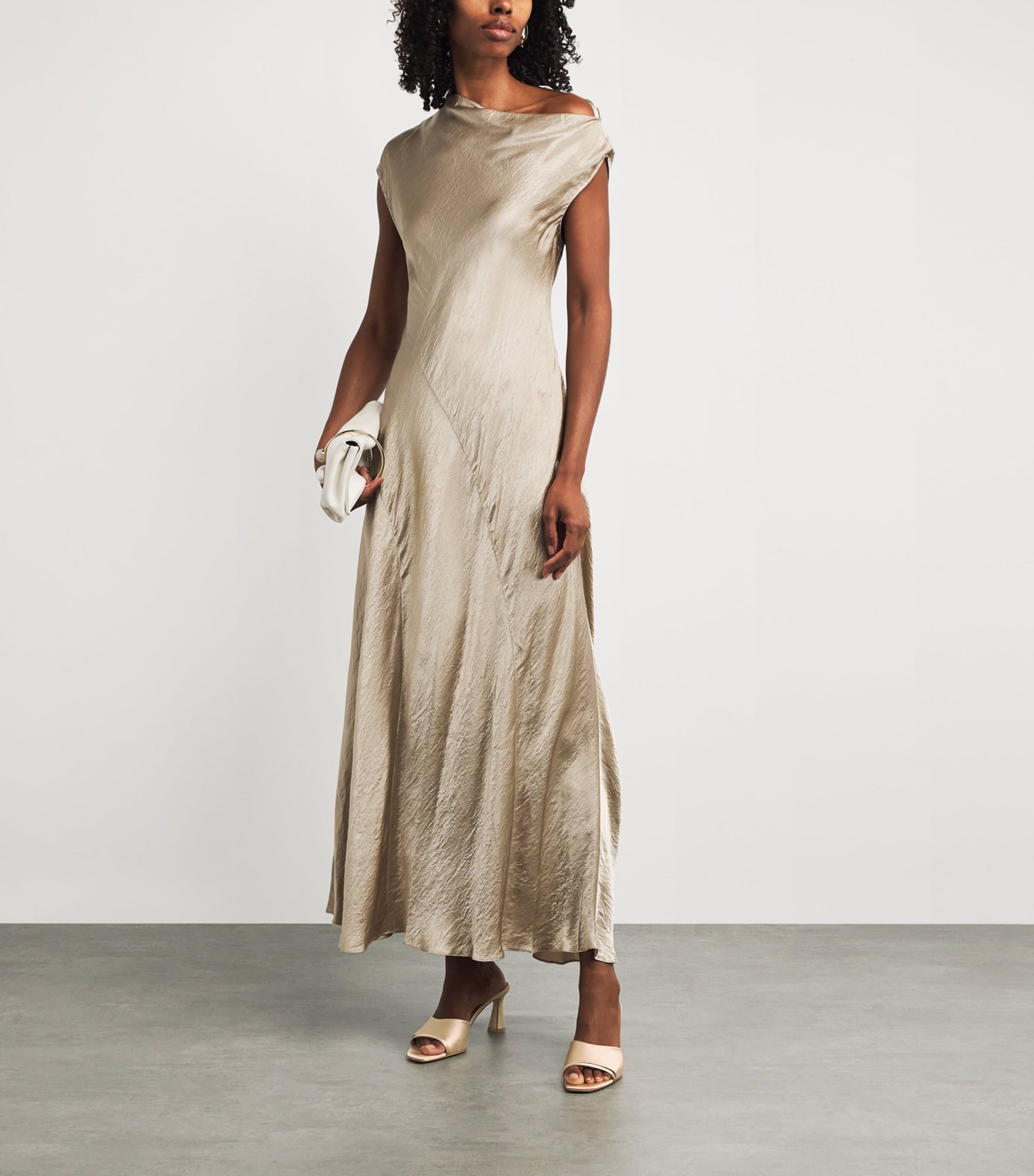 Malone Souliers Metallic Satin Roxanne Mules 70