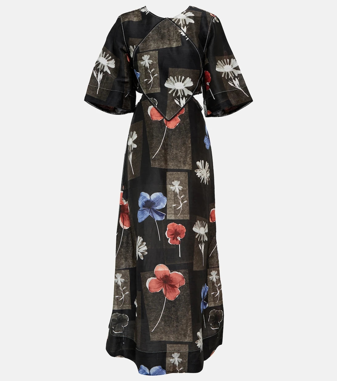 Ganni - Floral linen and silk maxi dress