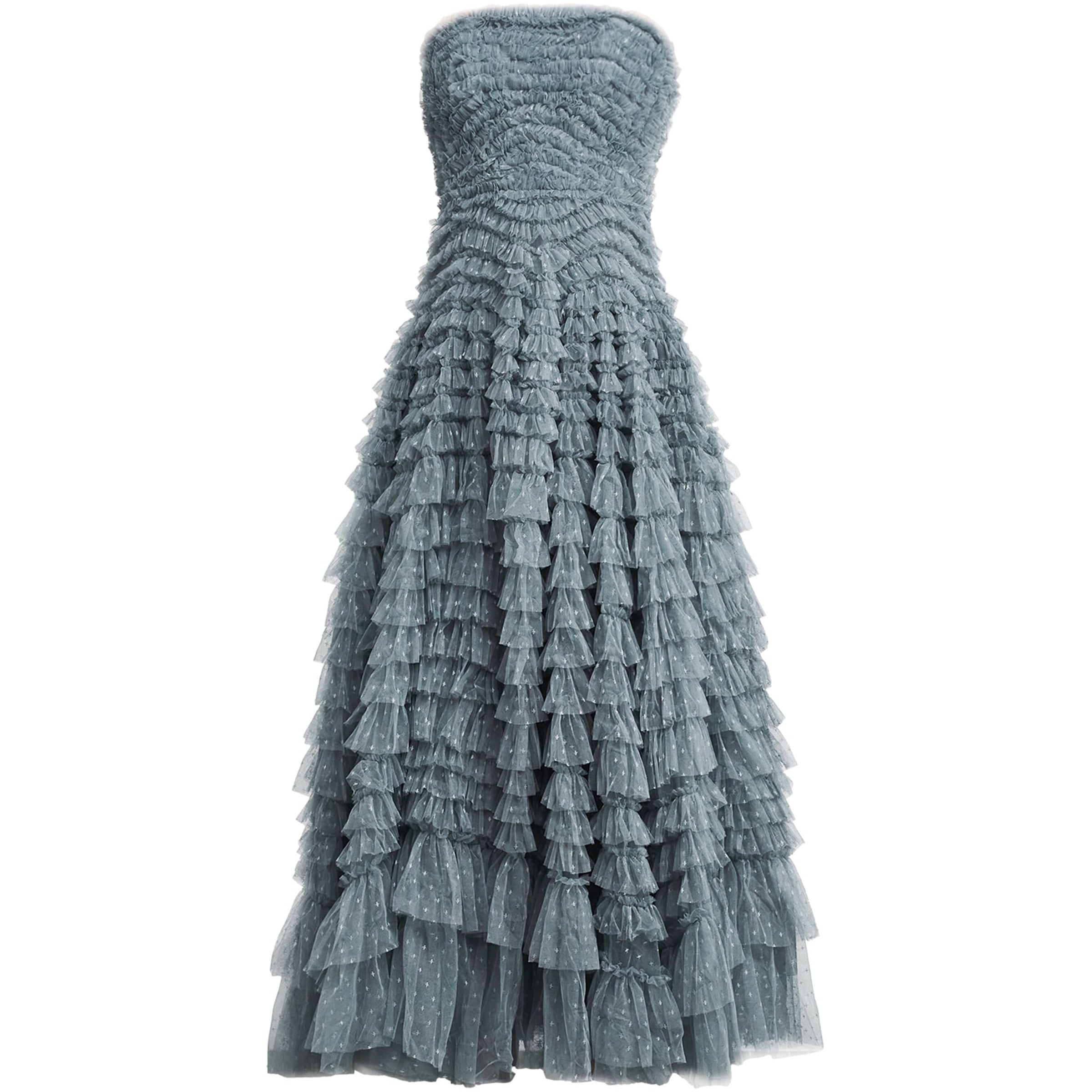 Needle & Thread Blue Strapless Hattie Maxi Dress