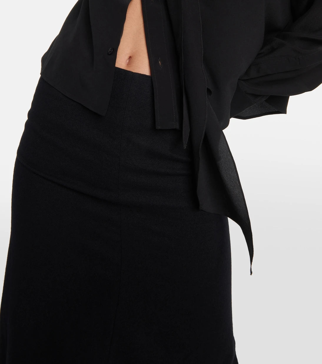 Ann Demeulemeester - Virgin wool maxi skirt