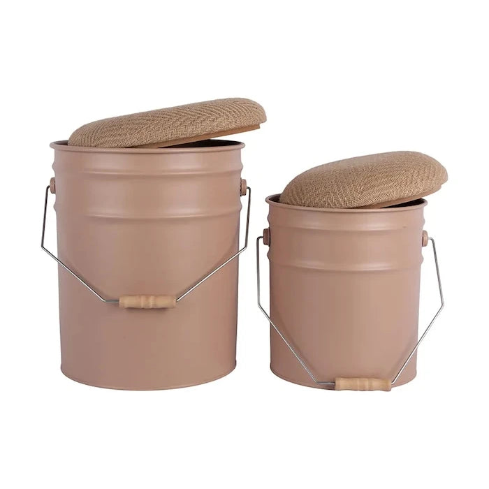 Табуретка с място за съхранение Leitmotiv Buckets 39 x 31 cm (2 броя)