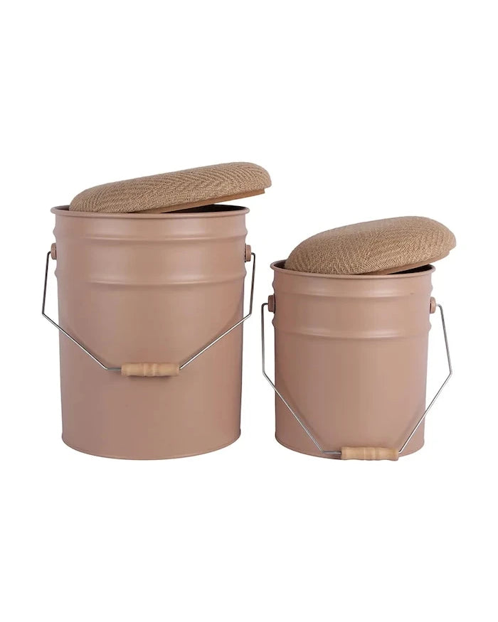 Depolama alanlı tabure Leitmotiv Buckets 39 x 31 cm (2 adet)