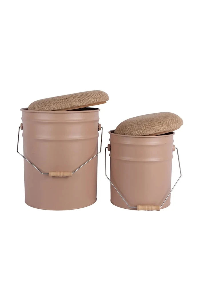 Табуретка с място за съхранение Leitmotiv Buckets 39 x 31 cm (2 броя)