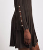 Maje Brown Long-Sleeve Mini Dress
