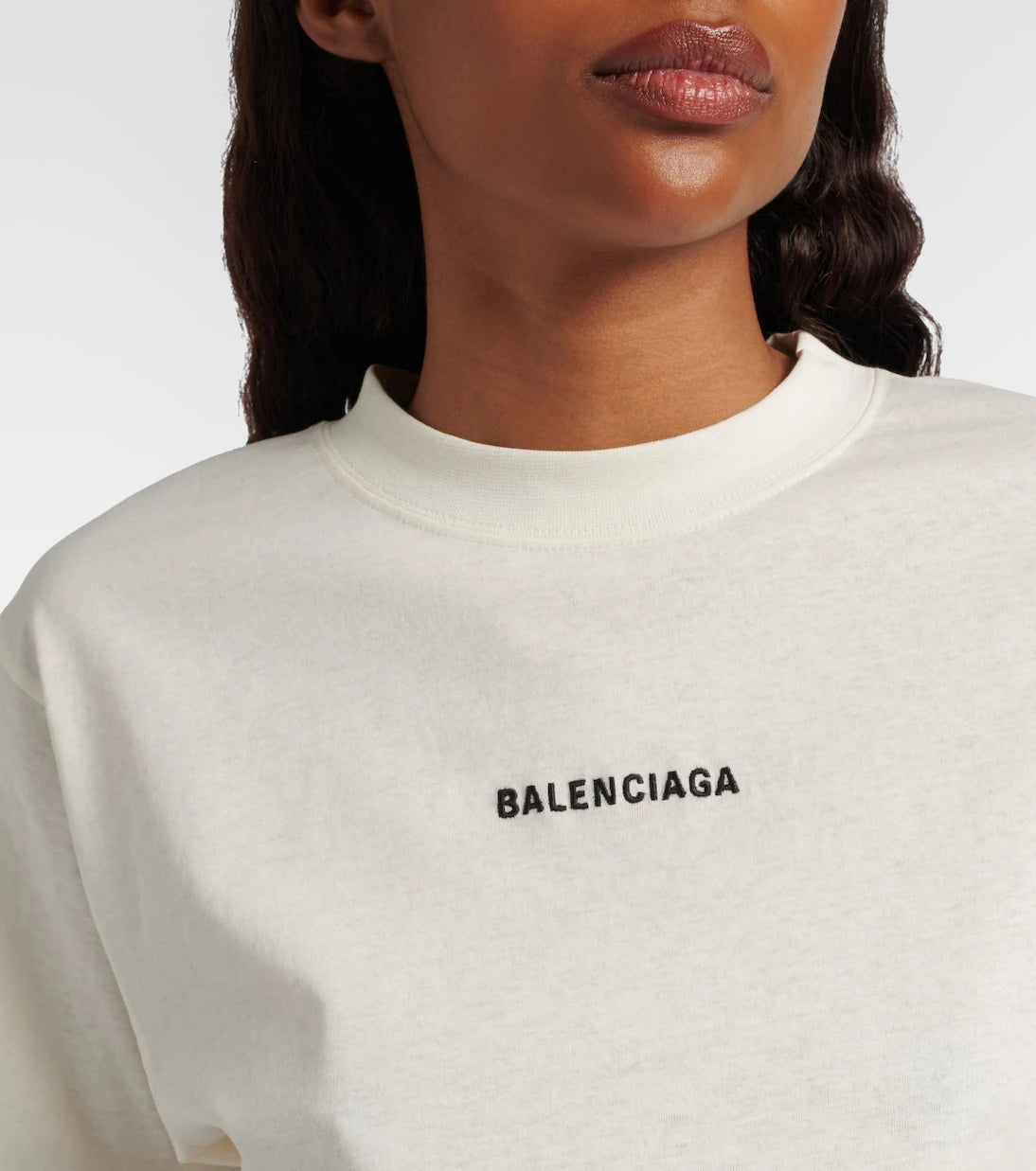 Balenciaga - Logo embroidered cotton jersey T-shirt
