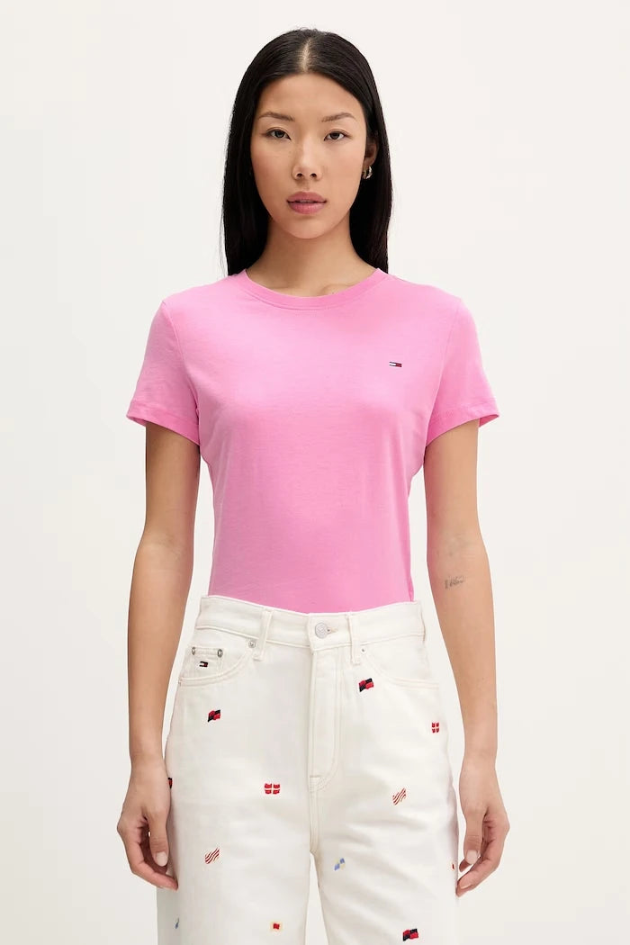 Tommy Jeans kadın pamuklu basic tişört