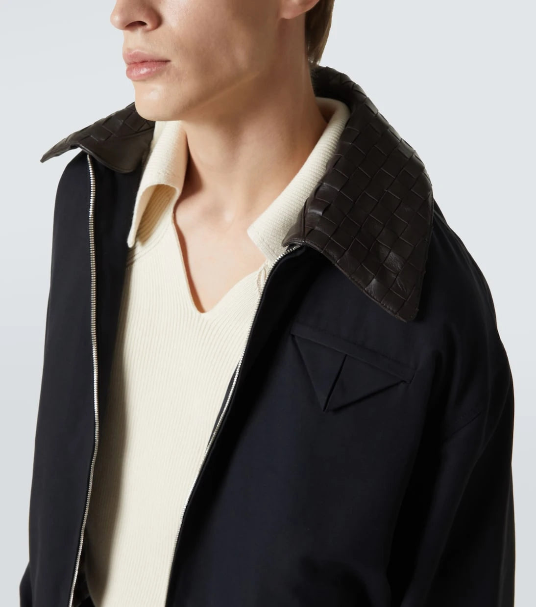 Bottega Veneta - Intrecciato leather-trimmed canvas blouson