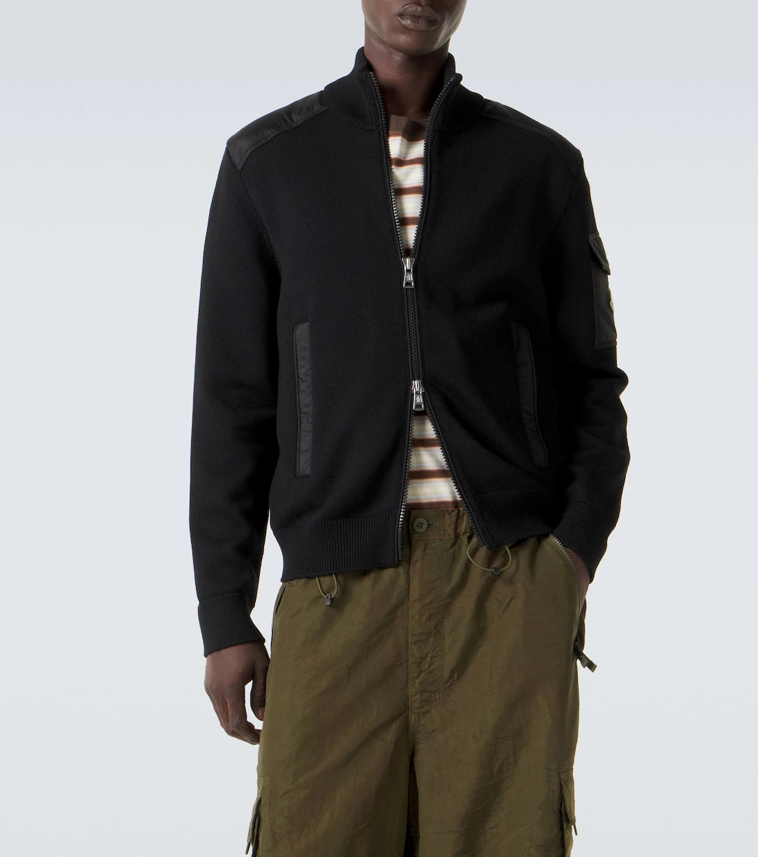 Moncler - Tricot down-paneled virgin wool cardigan