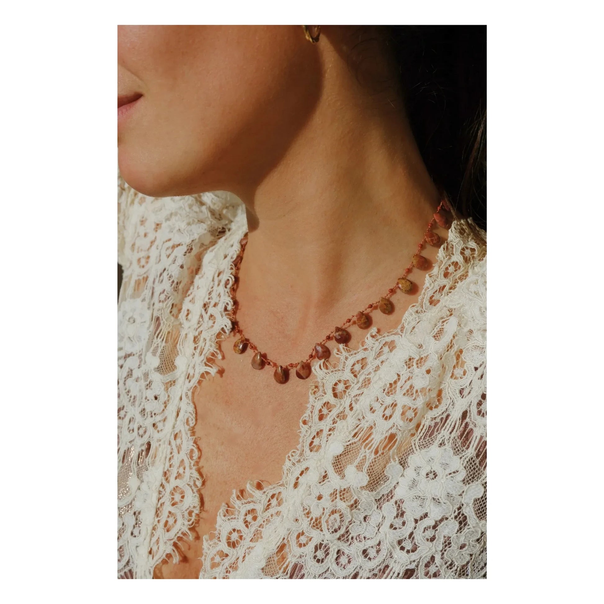 Ivarene - Harper Drops &amp; Beads necklace | Red Jasper