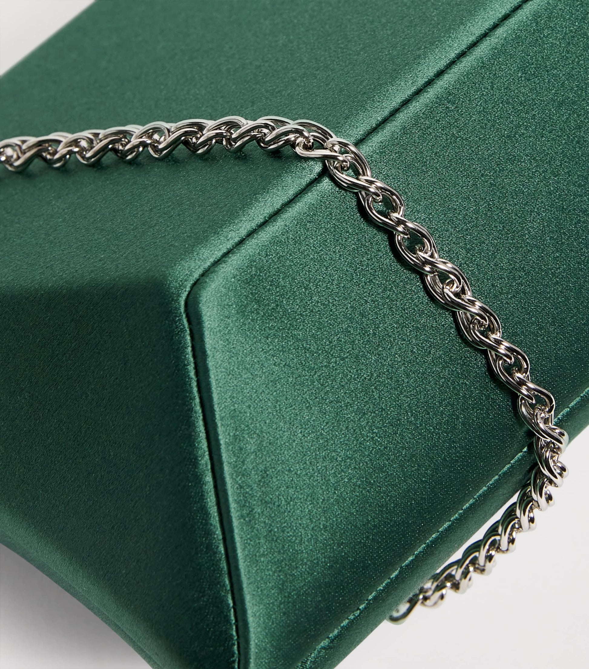 Rodo Green Satin Lally Clutch Bag